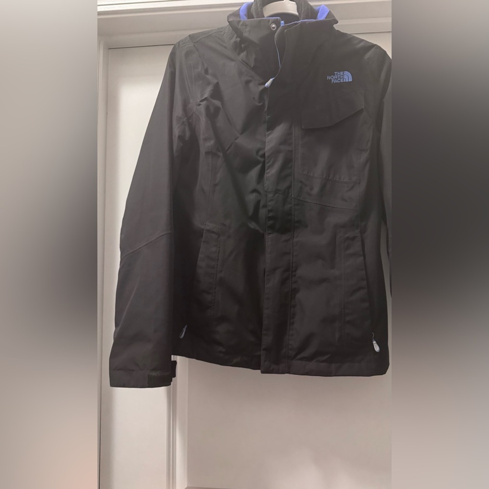 The North Face Women's Black Utility Jacket with Blue Accents